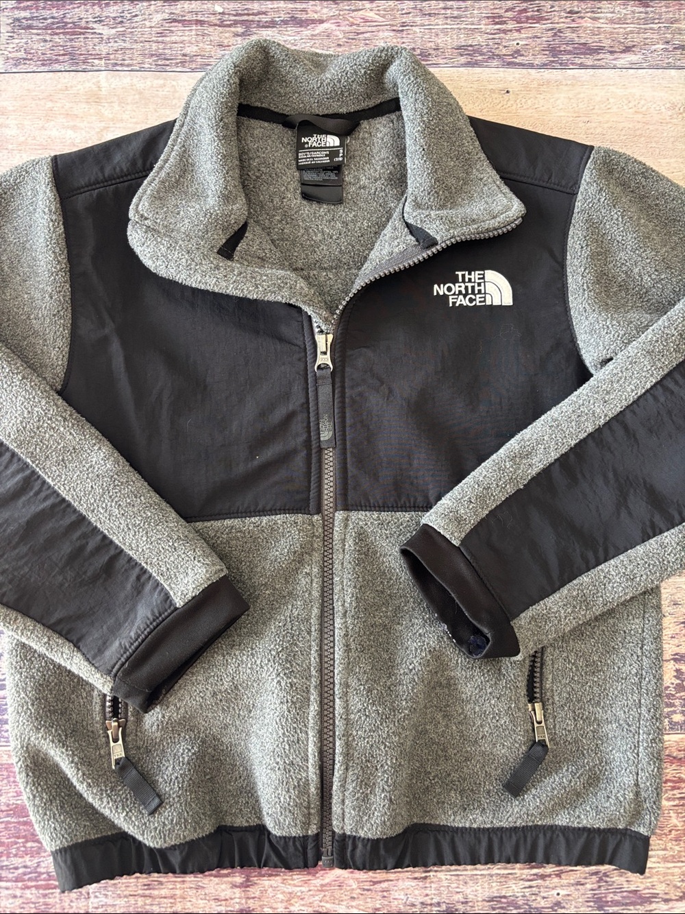 The North Face Denali Black and Gray Fleece Jacket